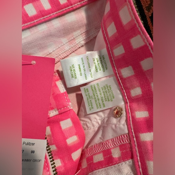 NWT 00 Lilly Pulitzer South Ocean Skinny Crop Jeans Pink Tropics Feeling Beachy - Picture 6 of 6